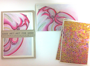 Good Art postcard set- pink